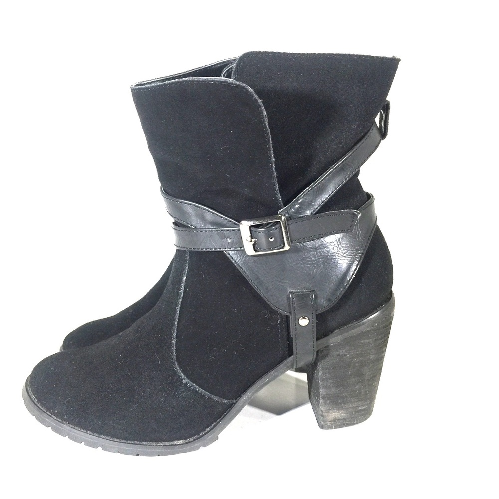 Restricted Black Suede Motorcycle Boots - Picture 1 of 8